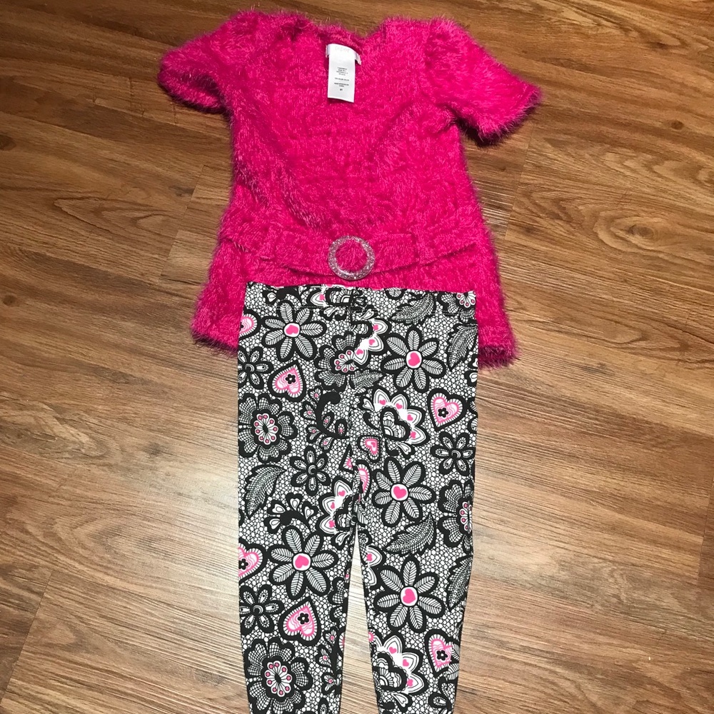 Piper Girl’s 2pc pant suit w/fuzzy leggings 3T